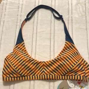 PRANA NWTO Halter-top swimwear. L Back hook closure, neck-strap is adjustable